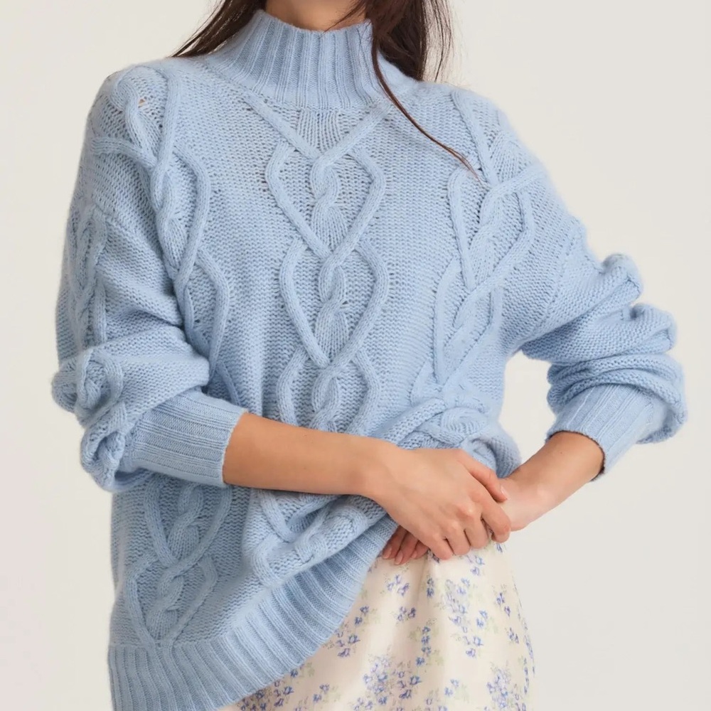LoveShackFancy Izia Wool Cashmere Pullover  Sweater